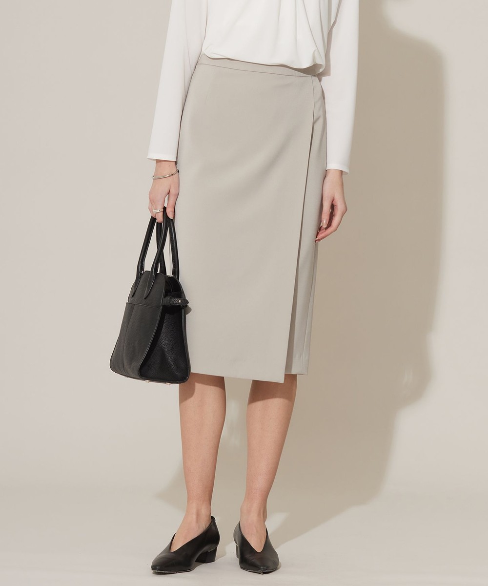 【オンワード】 ICB L(大きいサイズ)>スカート 【新色追加・防シワ・速乾・洗える】Fied ラップ風スカート グレージュ 48 レディース 【オンワード】 ICB L(大きいサイズ)>スカート 【新色追加・防シワ・速乾・洗える】Fied ラップ風スカート グレージュ 48 レディース