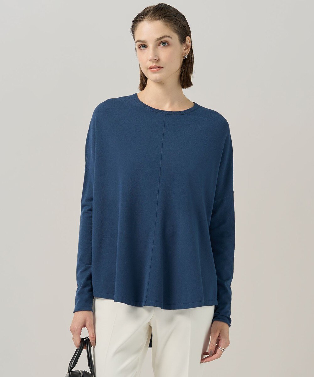 【オンワード】 ICB L（大きいサイズ）>トップス 【洗える】ヴィスコースワイド プルオーバー ブルーグレー L レディース