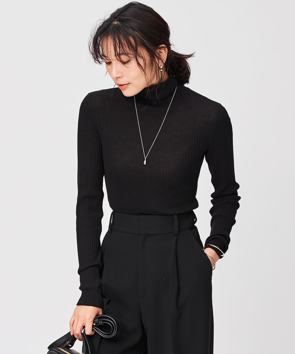 【オンワード】 23区 L>トップス 【otonaMUSEコラボ】シアーリブタートル ニット ブラック 46 レディース 【送料無料】