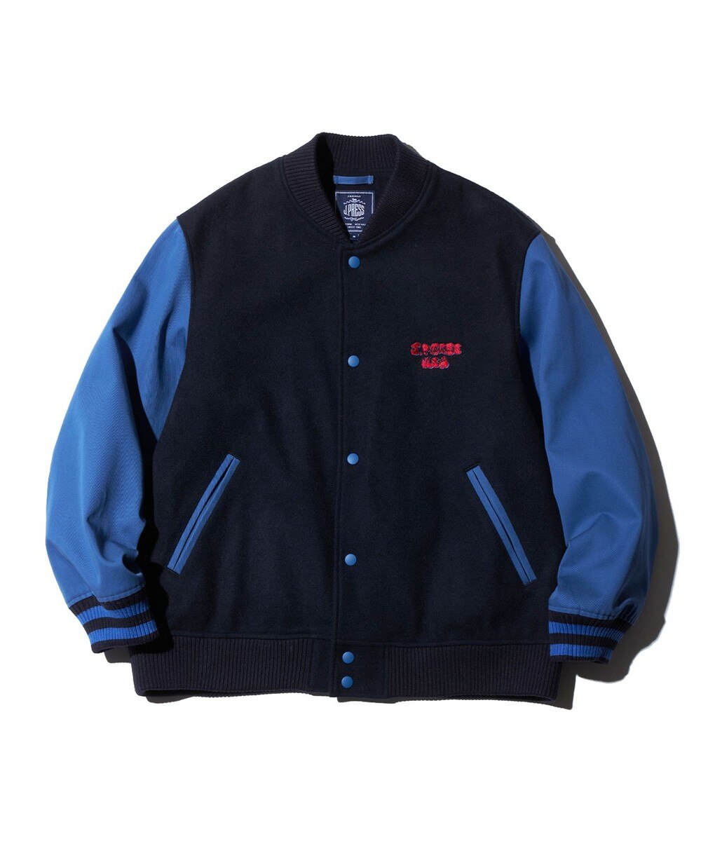 【オンワード】 J.PRESS MEN>ジャケット/アウター 【J.PRESS ORIGINALS】GRAFFITI VARSITY MELTON JACKET / JAPAN MADE ネイビー M メンズ