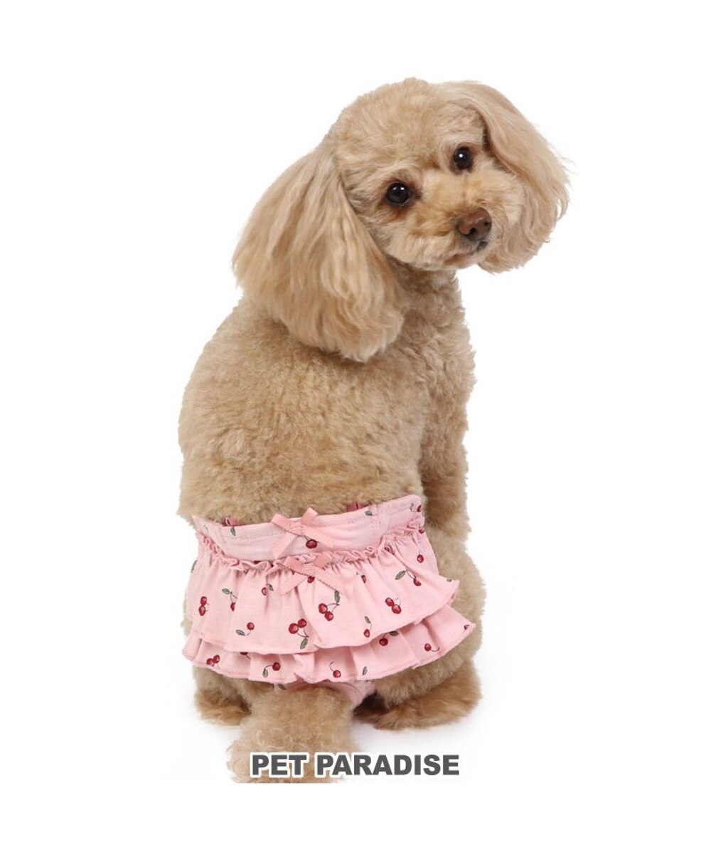 ＜オンワード＞PET PARADISE>ペットグッズ 犬の服 犬 サニタリーパンツ 【小型犬】 チェリー柄 ピンク（淡） ３Ｓ
