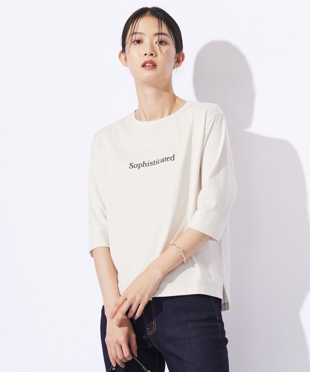 【オンワード】 J.PRESS LADIES>トップス ロゴTシャツ グレージュ L レディース