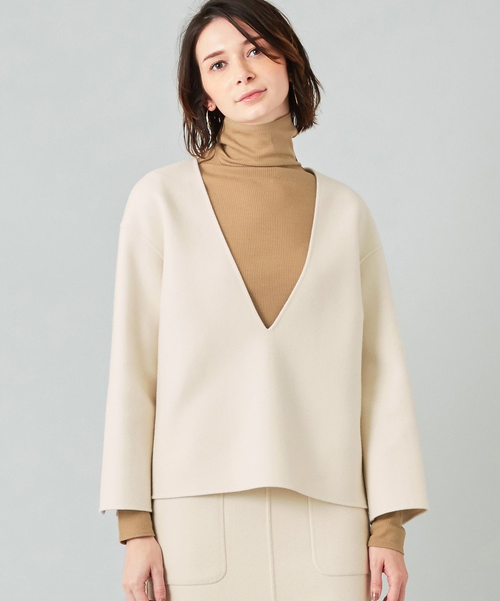 【オンワード】 BEIGE,>トップス 【Oggi 9月号掲載】ACTON / Vネックブラウス Navy 4 レディース 【送料無料】