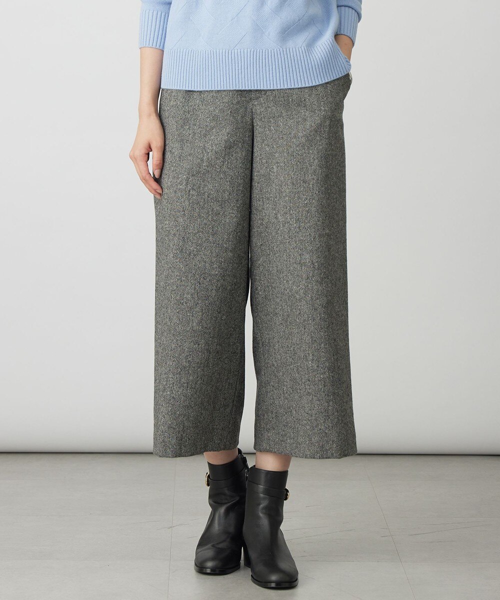 【オンワード】 J.PRESS LADIES L（大きいサイズ）>パンツ ラメツイード クロップド パンツ グレー T17 レディース