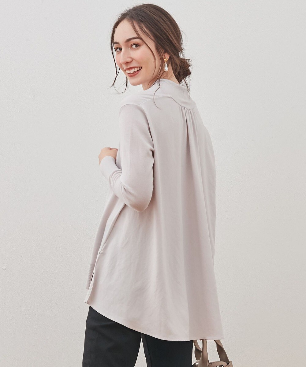 【オンワード】 自由区>トップス 【洗える】ウーステッドウール バックサテン プルオーバー ベージュ 32 レディース 【送料無料】