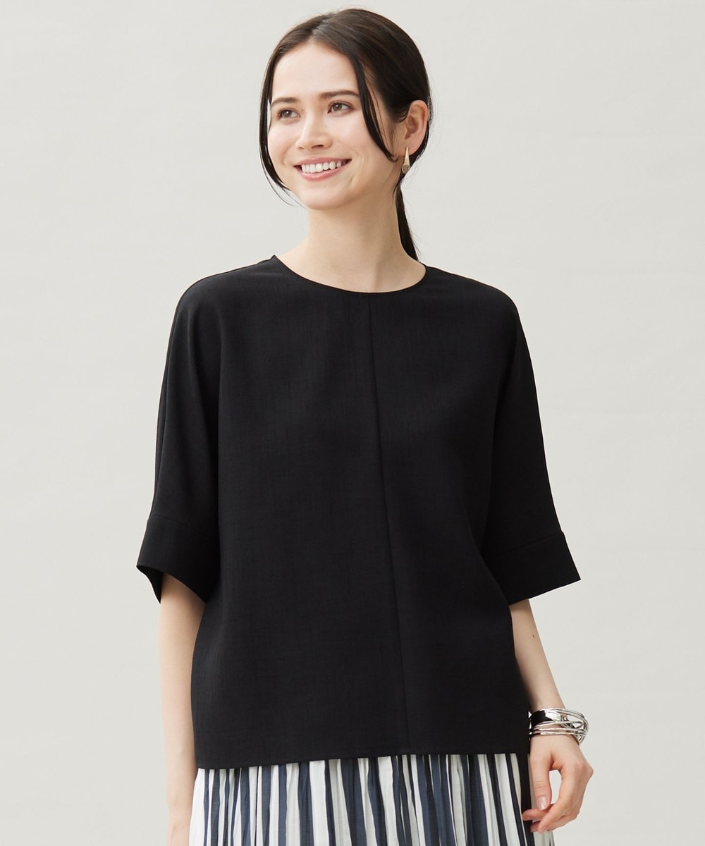 【オンワード】 自由区>トップス 【セットアップ対応・接触冷感・UVカット・洗える】ライトリネンライク Tブラウス ブラック 38 レディース 【オンワード】 自由区>トップス 【セットアップ対応・接触冷感・UVカット・洗える】ライトリネンライク Tブラウス ブラック 38 レディース