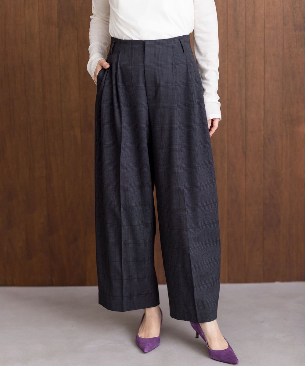 【オンワード】 組曲>パンツ 【加藤ローサさん着用】ハンサムツイルカーヴィーパンツ チャコールチェック 2 レディース 【オンワード】 組曲>パンツ 【加藤ローサさん着用】ハンサムツイルカーヴィーパンツ チャコールチェック 2 レディース