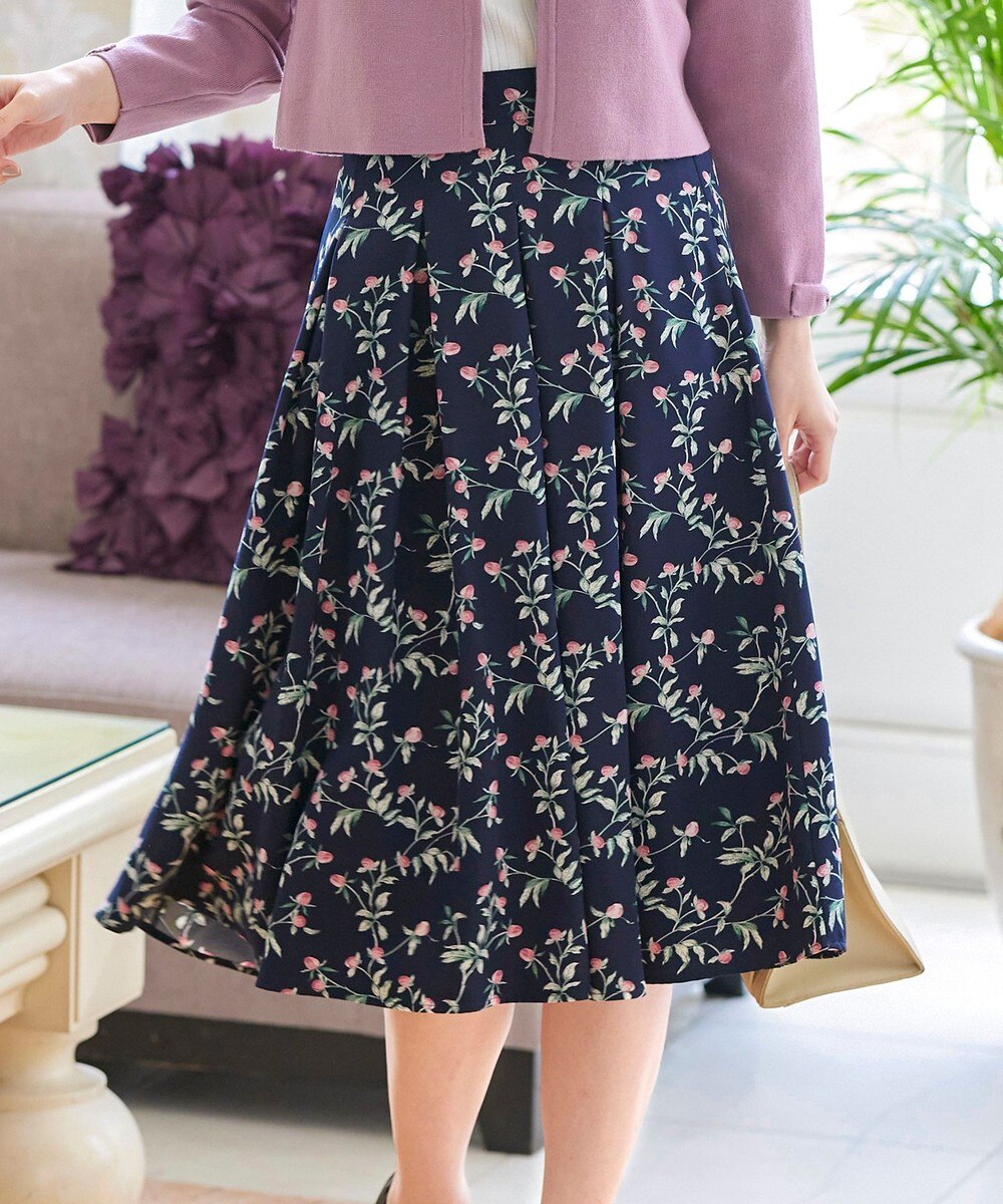【洗える】大人華やかな花柄フレアスカート