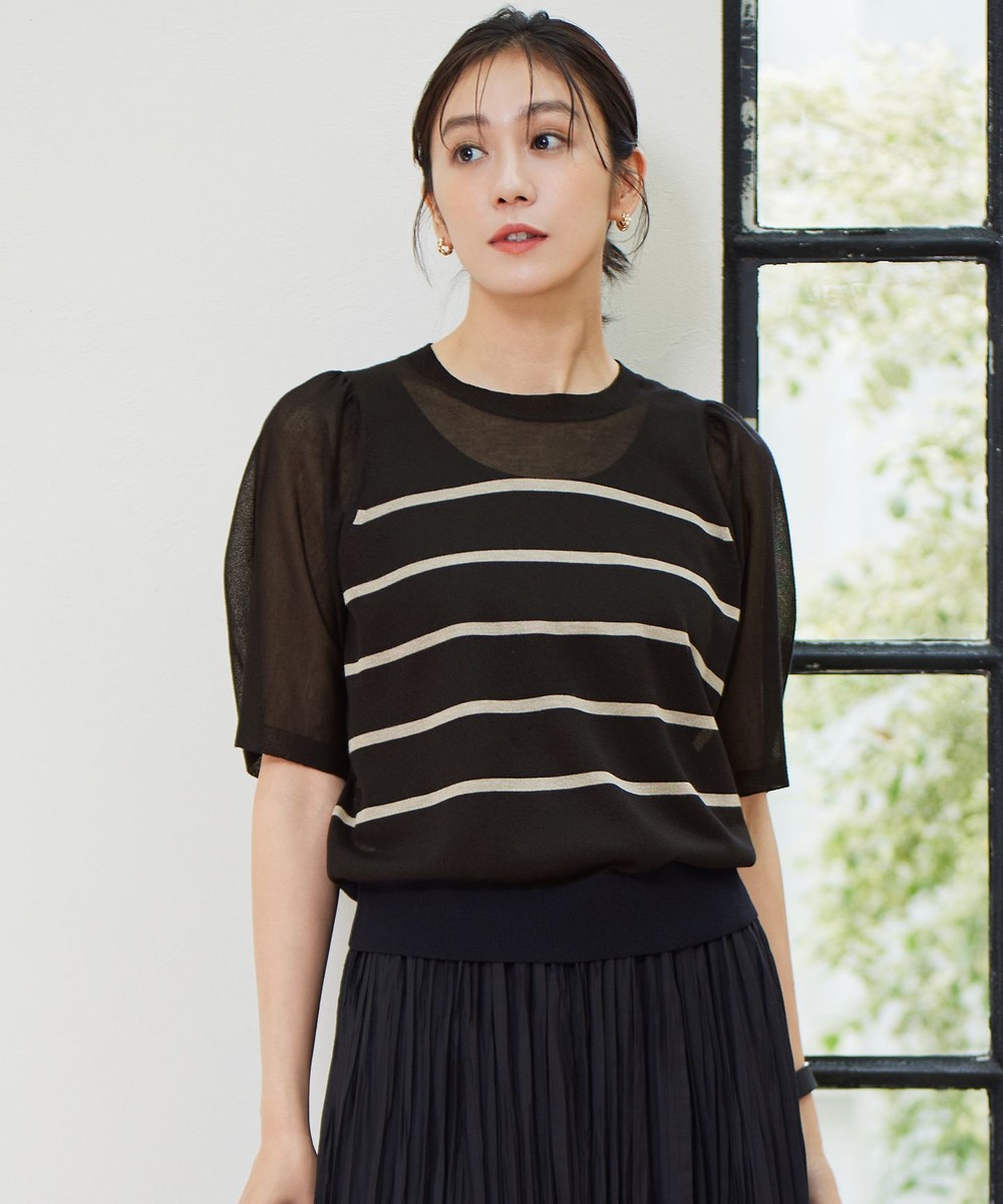 【オンワード】 自由区>トップス 【カタログ掲載・洗える】ブライトシアープルオーバー ニット ブラック×ベージュ 38 レディース 【オンワード】 自由区>トップス 【カタログ掲載・洗える】ブライトシアープルオーバー ニット ブラック×ベージュ 38 レディース