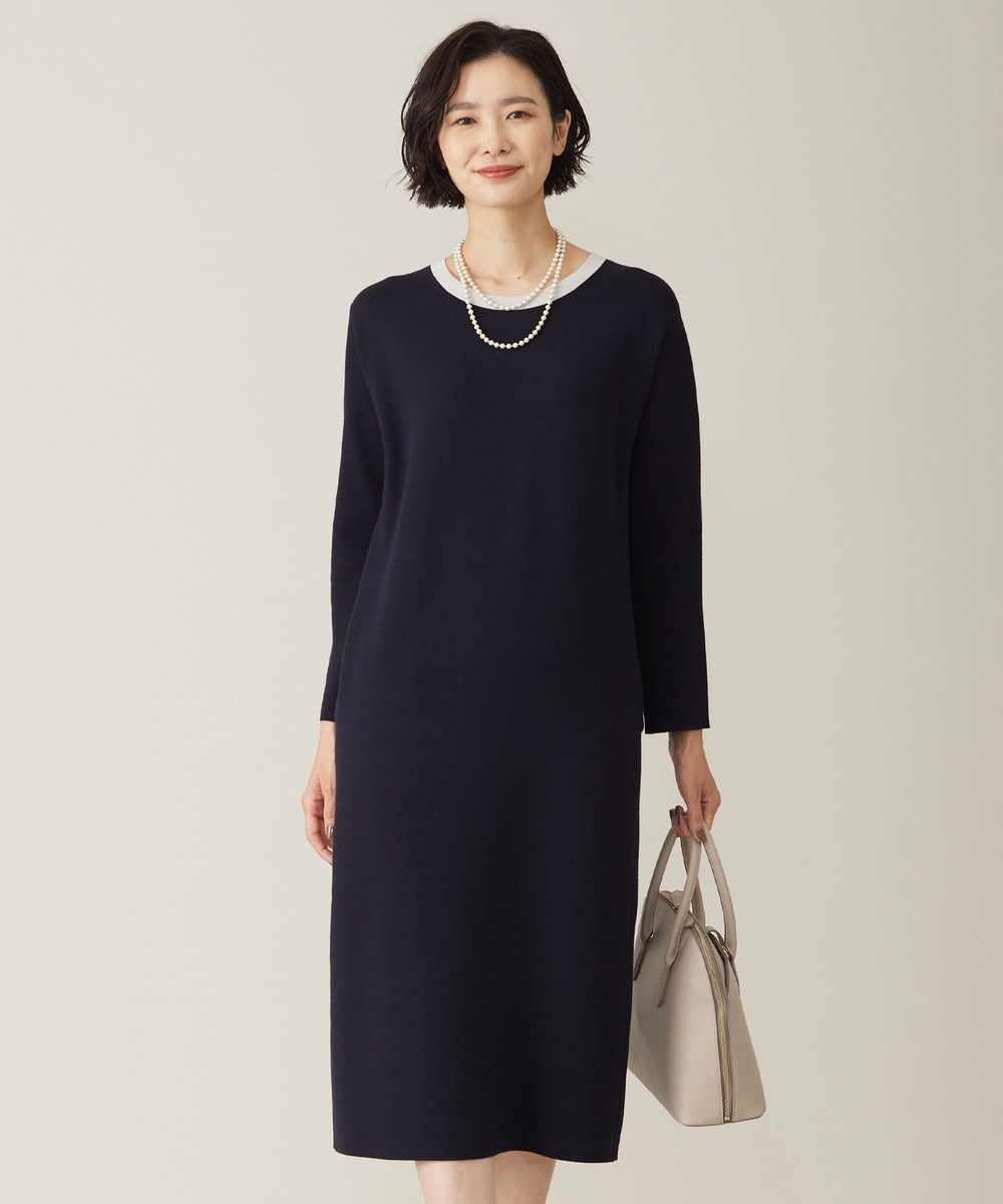 【オンワード】 J.PRESS LADIES>ワンピース 【WEB限定カラーあり・洗える】TRIM RAYON STRETCH ニット ワンピース ネイビー 9 レディース 【オンワード】 J.PRESS LADIES>ワンピース 【WEB限定カラーあり・洗える】TRIM RAYON STRETCH ニット ワンピース ネイビー 9 レディース