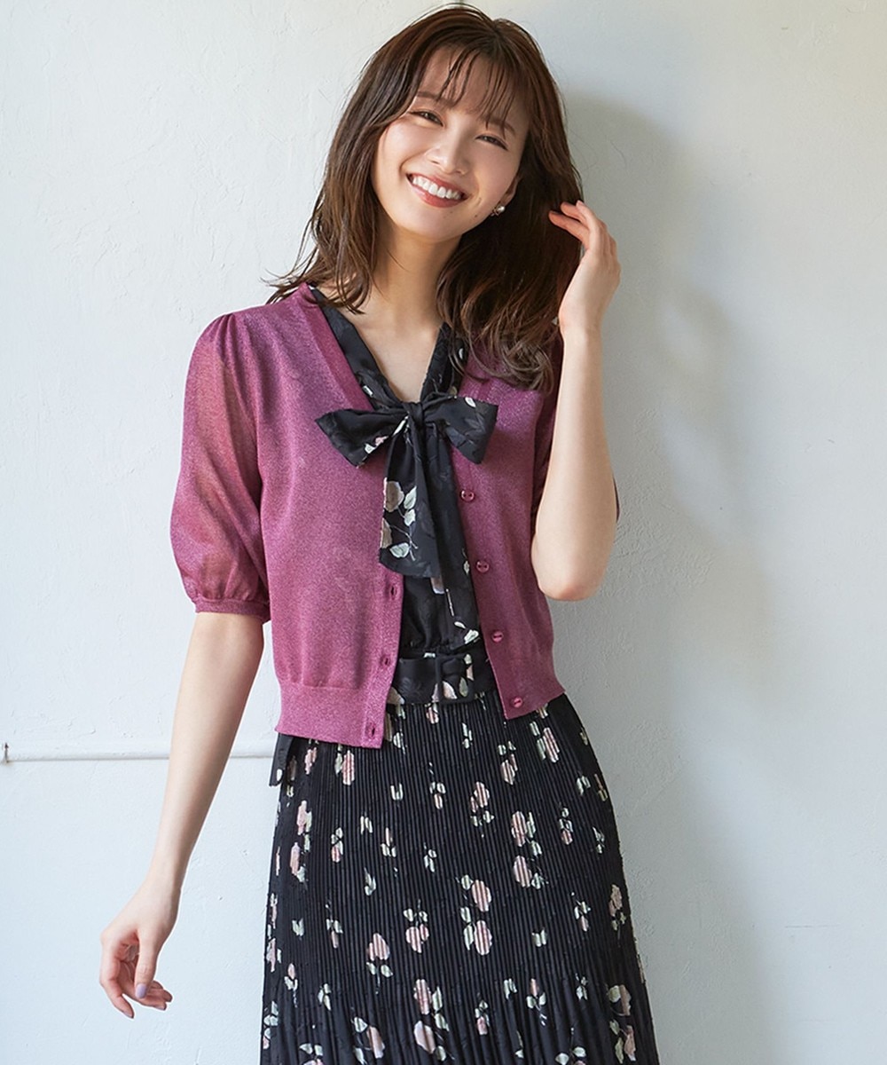 【オンワード】 TOCCA>トップス 【新色登場！TOCCA LAVENDER】Seer Short-sleeved Cardigan カーディガン ピンク F レディース 【送料無料】