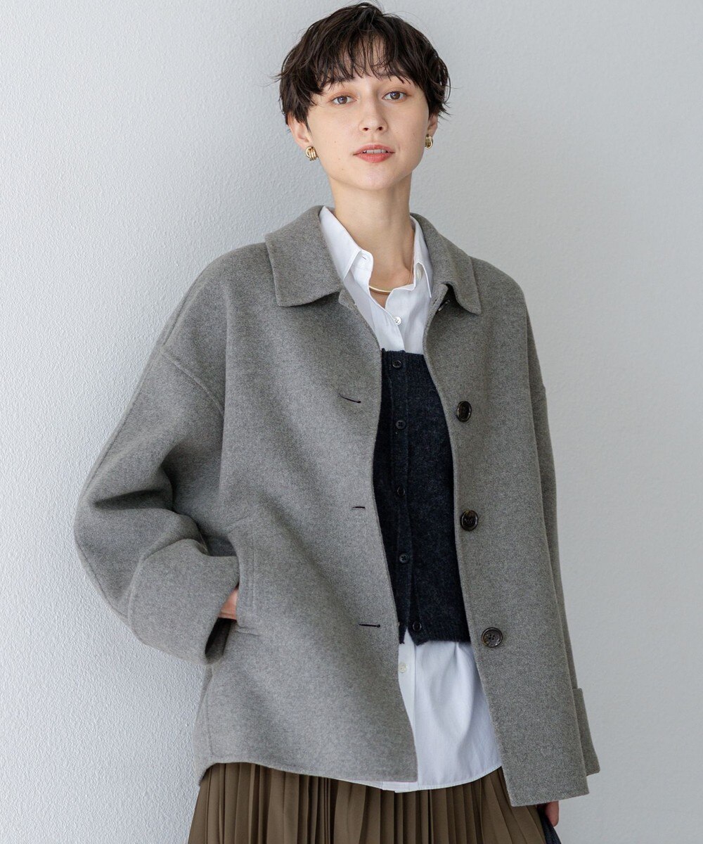 【オンワード】 23区 L(大きいサイズ)>ジャケット/アウター MANTECOPure リバー ステンカラーコート ミディアムグレー 44 レディース 【オンワード】 23区 L(大きいサイズ)>ジャケット/アウター MANTECOPure リバー ステンカラーコート ミディアムグレー 44 レディース