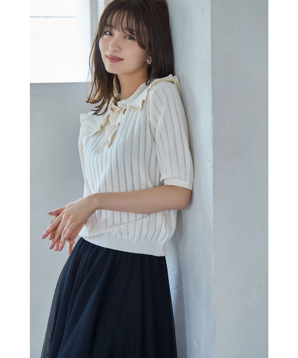 【オンワード】 TOCCA>トップス 【TOCCA LAVENDER】Frill Collared Knit ニット ブラック F レディース 【送料無料】