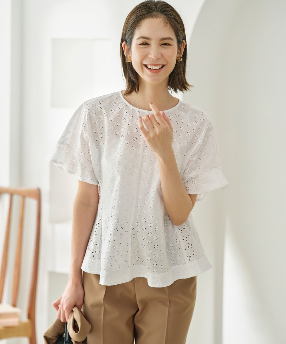 【オンワード】 組曲 S(小さいサイズ)>トップス 【WEB限定カラーあり】エンブロイダリーレース ペプラムブラウス アイボリー S2 レディース 【オンワード】 組曲 S(小さいサイズ)>トップス 【WEB限定カラーあり】エンブロイダリーレース ペプラムブラウス アイボリー S2 レディース