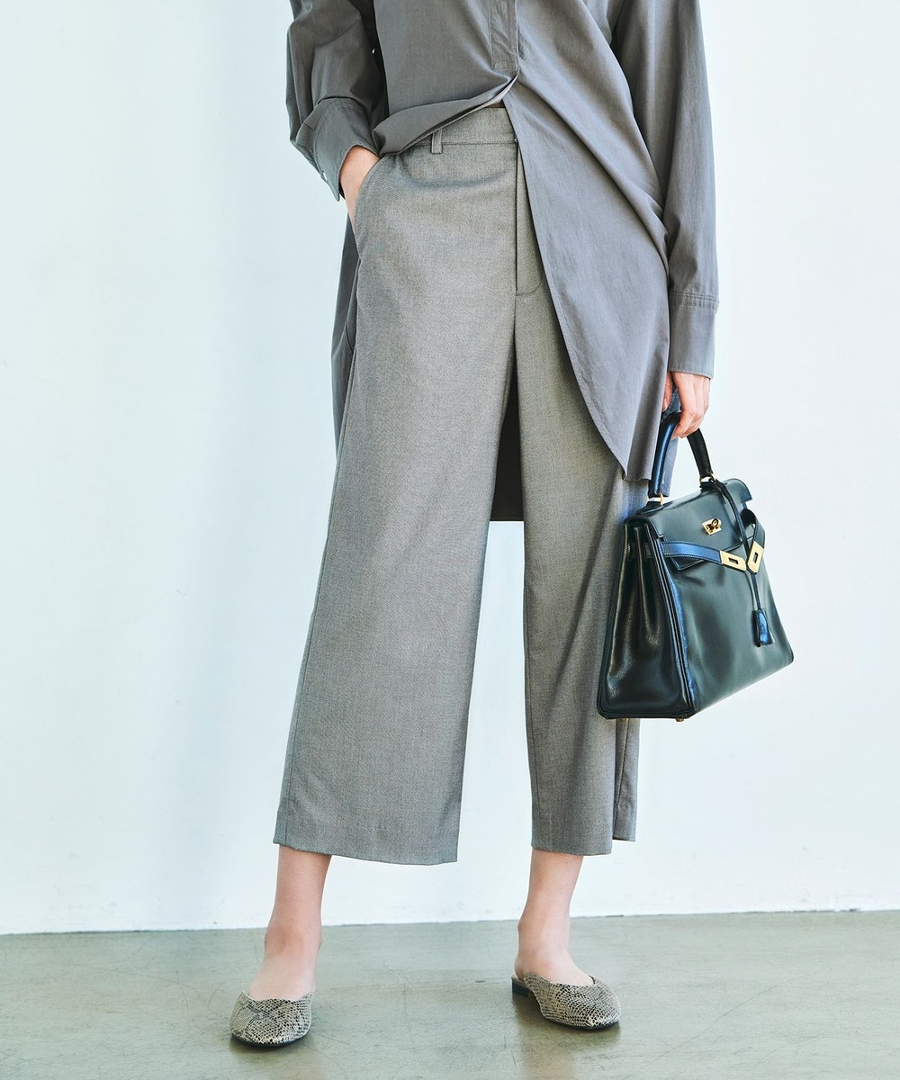 【オンワード】 J.PRESS LADIES S(小さいサイズ)>パンツ 【洗える】TRシャークスキン ワイドパンツ ライトグレー P3 レディース 【オンワード】 J.PRESS LADIES S(小さいサイズ)>パンツ 【洗える】TRシャークスキン ワイドパンツ ライトグレー P3 レディース