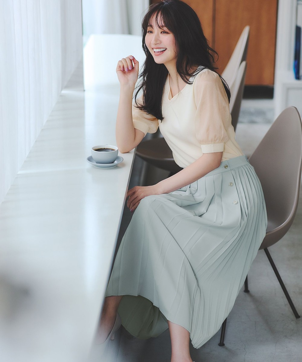 【オンワード】 ANY SIS>スカート 【洗える】ダブルプリーツコンビ スカート ミント 3 レディース 【オンワード】 ANY SIS>スカート 【洗える】ダブルプリーツコンビ スカート ミント 3 レディース