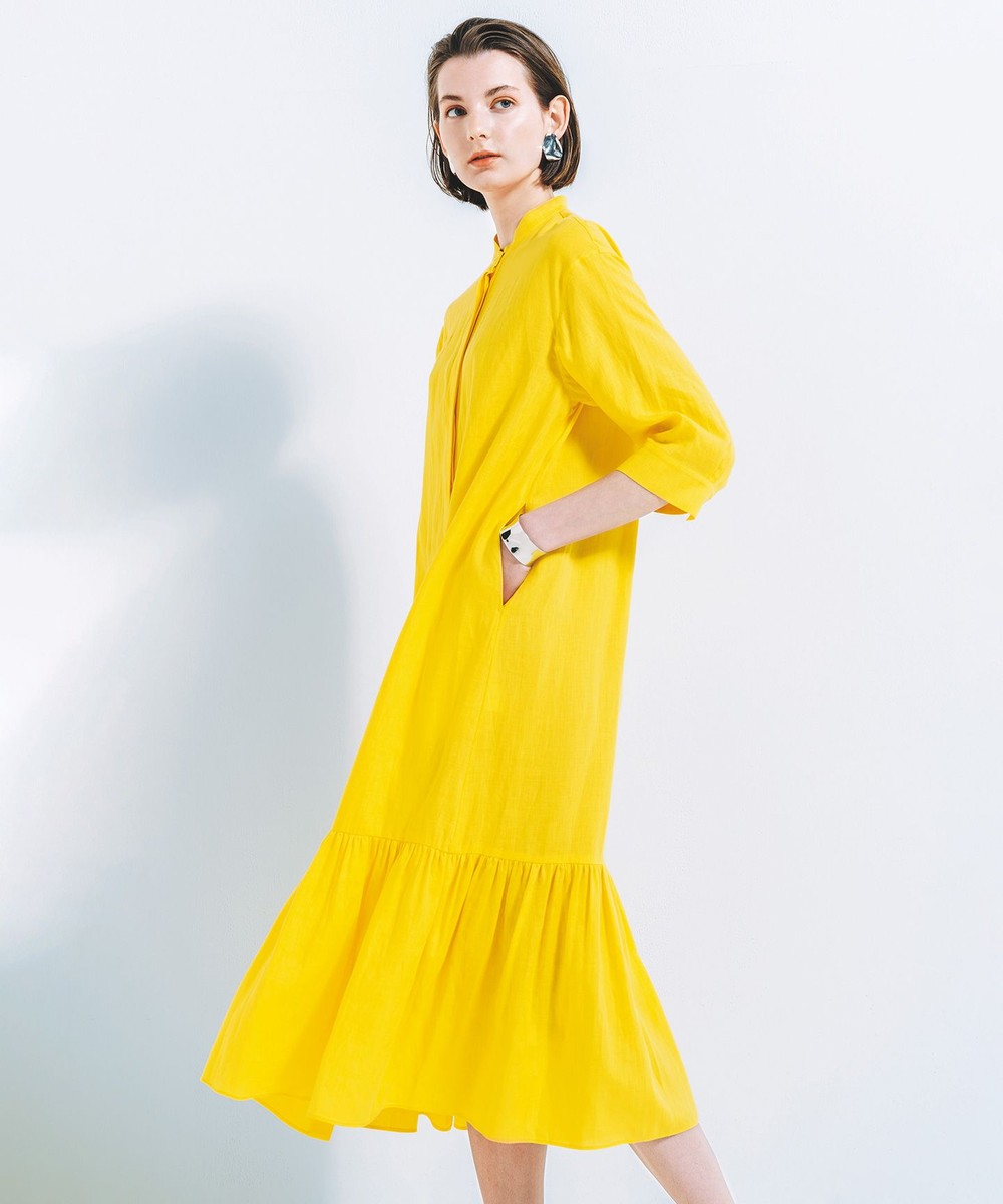 【オンワード】 23区>ワンピース 【23区 lab.】ハイカウントリネン ギャザー ワンピース ライトグレー 38 レディース 【送料無料】