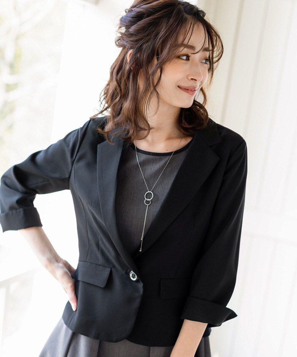 【洗える】シンプルで使いやすいカチオンテーラードジャケット