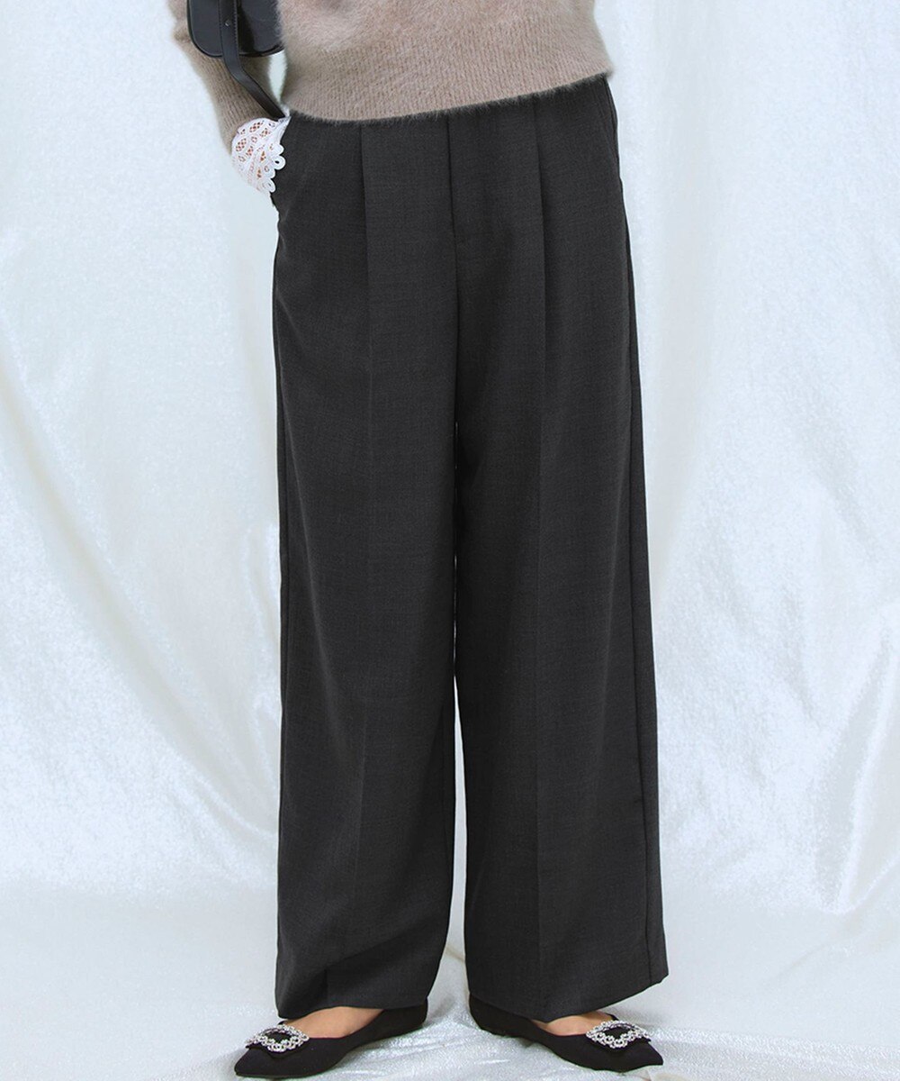【オンワード】 23区>パンツ 【見上愛さん着用/洗える】TWビエラ タック ワイド パンツ グレー 40 レディース