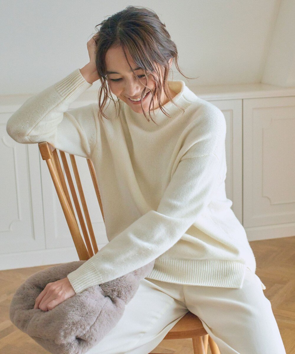 【オンワード】 J.PRESS LADIES>トップス 【洗える】MERINO CASHMERE ロールネック ニット サックスブルー L レディース 【送料無料】