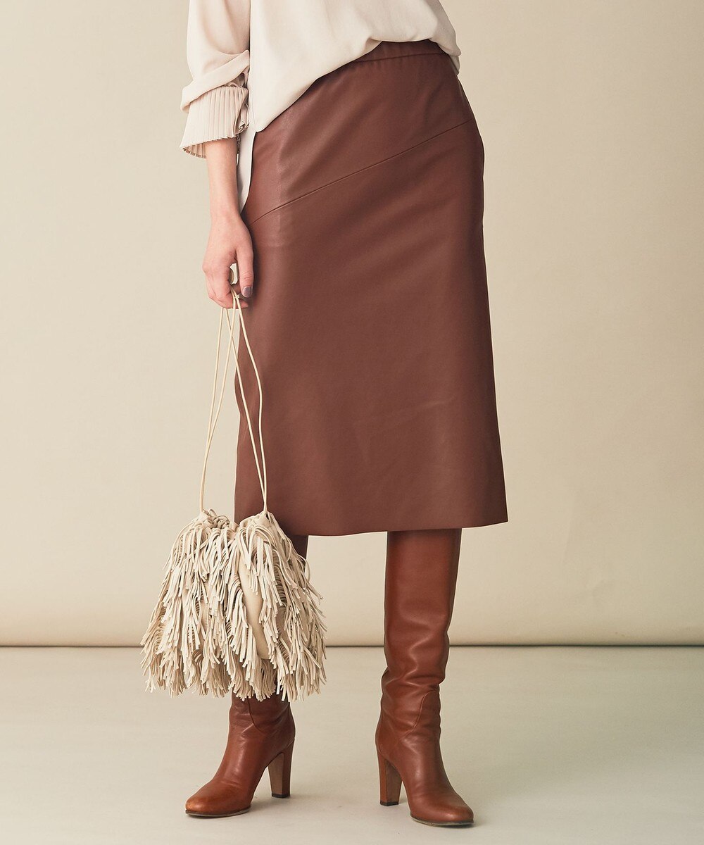 【オンワード】 BEIGE,>スカート 【Marisol 9月号掲載】YENNE / フェイクレザースカート Seed 2 レディース 【送料無料】