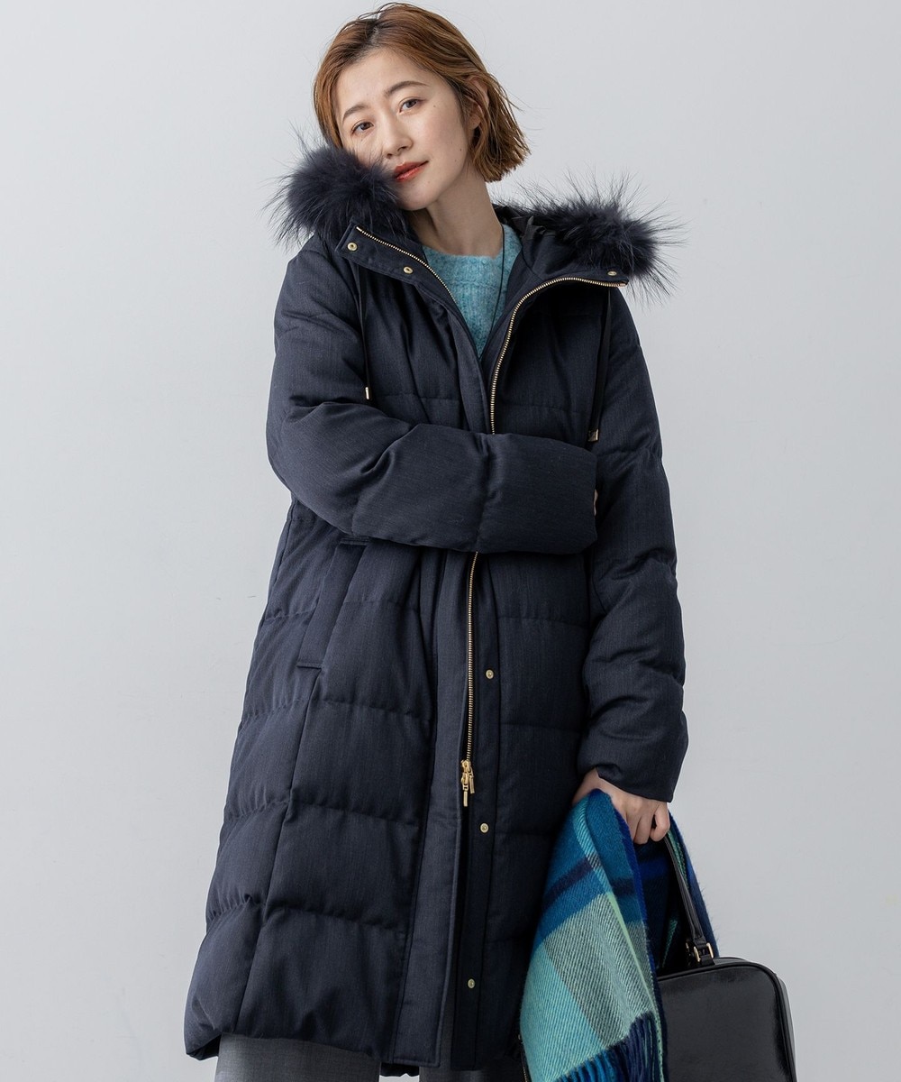 【オンワード】 23区>ジャケット/アウター 【撥水加工】ブライトウール ロングダウンコート グレー 38 レディース 【オンワード】 23区>ジャケット/アウター 【撥水加工】ブライトウール ロングダウンコート グレー 38 レディース