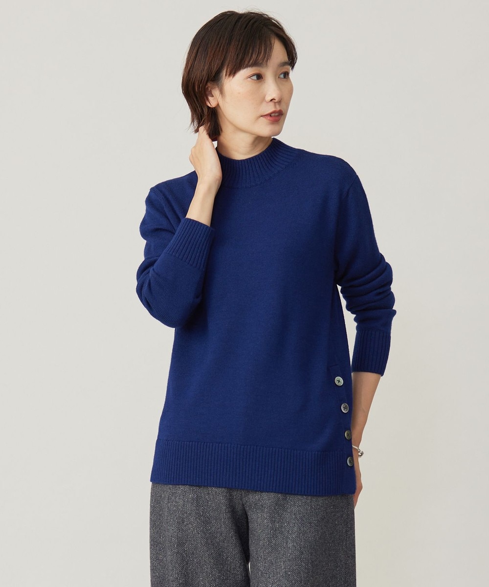 【オンワード】 J.PRESS LADIES S（小さいサイズ）>トップス 【WEB限定カラーあり・洗える】CLEAR WOOL BLEND ニット ブルー S レディース