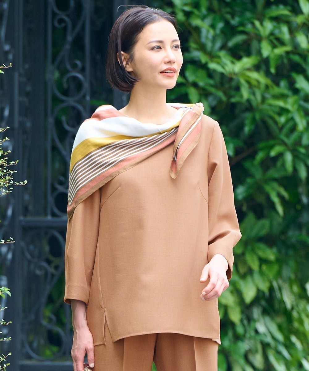 【オンワード】 自由区 L(大きいサイズ)>トップス 【セットアップ対応・洗える】ハニカムクロス ブラウス ブラウン 46 レディース 【オンワード】 自由区 L(大きいサイズ)>トップス 【セットアップ対応・洗える】ハニカムクロス ブラウス ブラウン 46 レディース