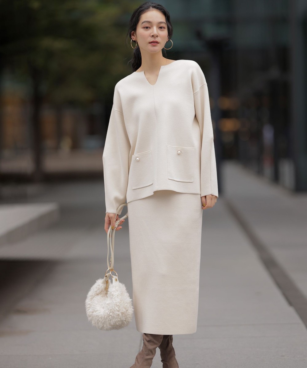 【オンワード】 組曲>ワンピース スムースストレッチニットアップ アイボリー 2 レディース 【オンワード】 組曲>ワンピース スムースストレッチニットアップ アイボリー 2 レディース