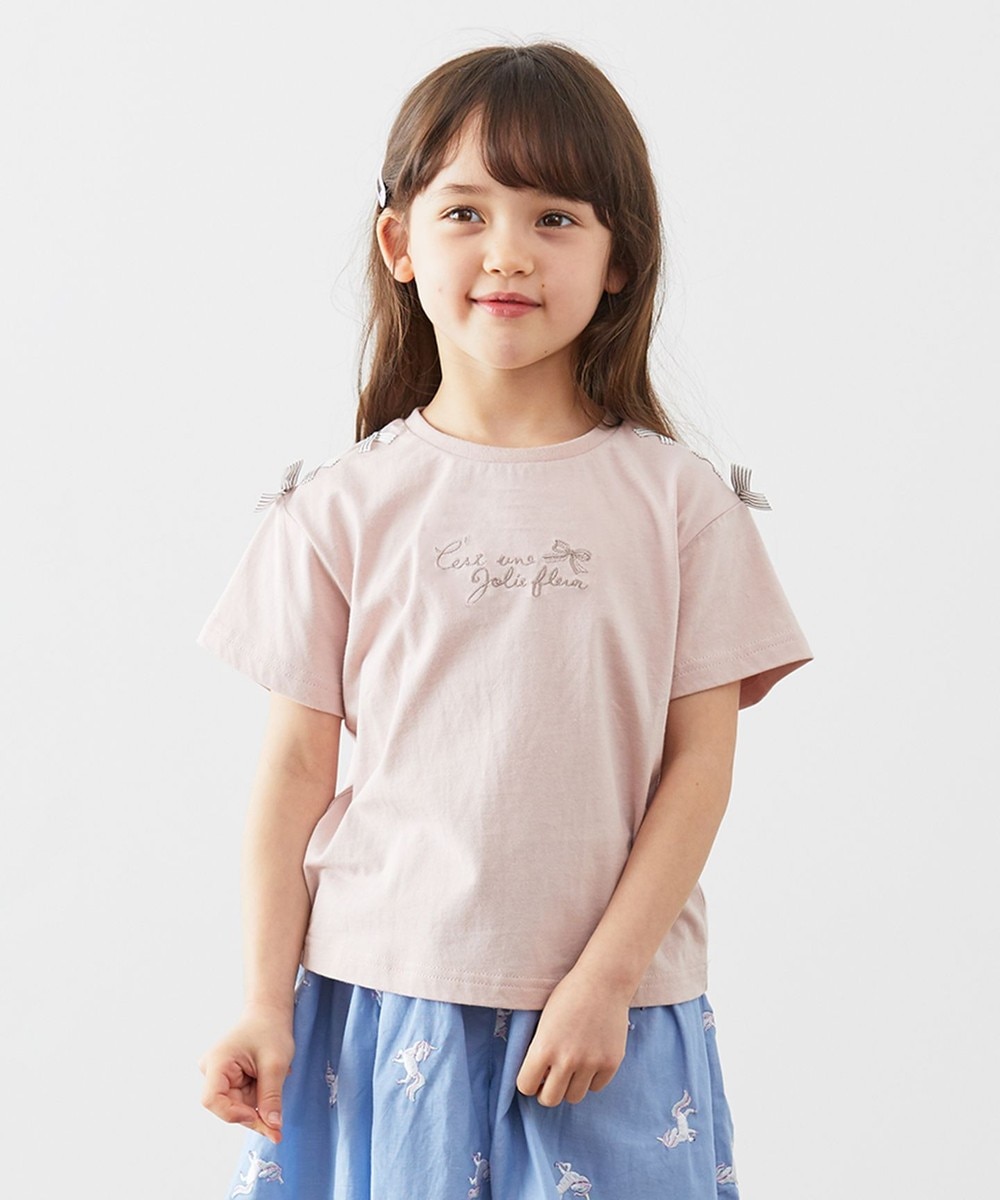 50%OFF！＜オンワード＞any FAM KIDS>トップス 接触冷感レースアップTシャツ ピンク 110 キッズ 【送料無料】