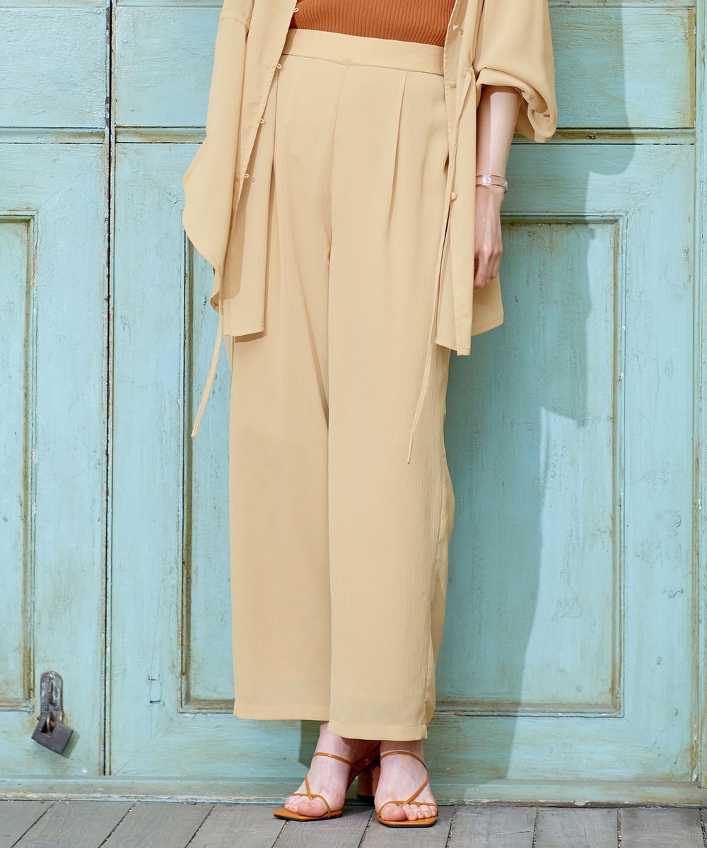 【オンワード】 Feroux>パンツ 【sont. by Feroux】シアークレープワイド パンツ ベージュ 2 レディース 【送料無料】