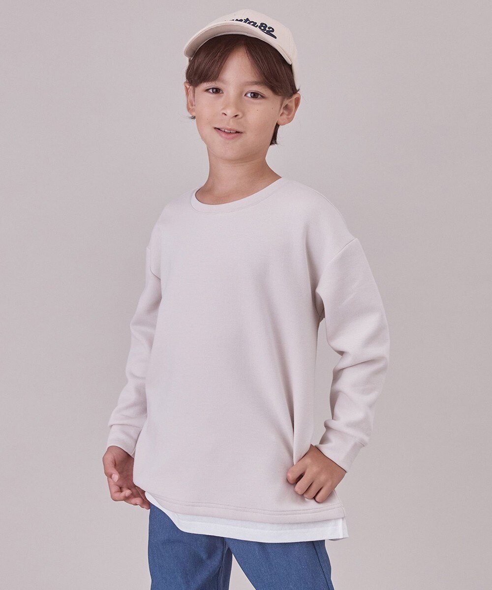 【オンワード】 UNFILO>トップス 【UNFILO KIDS】BEAUTY FORM JERSEY スウェット(UNISEX) グレージュ 130 キッズ