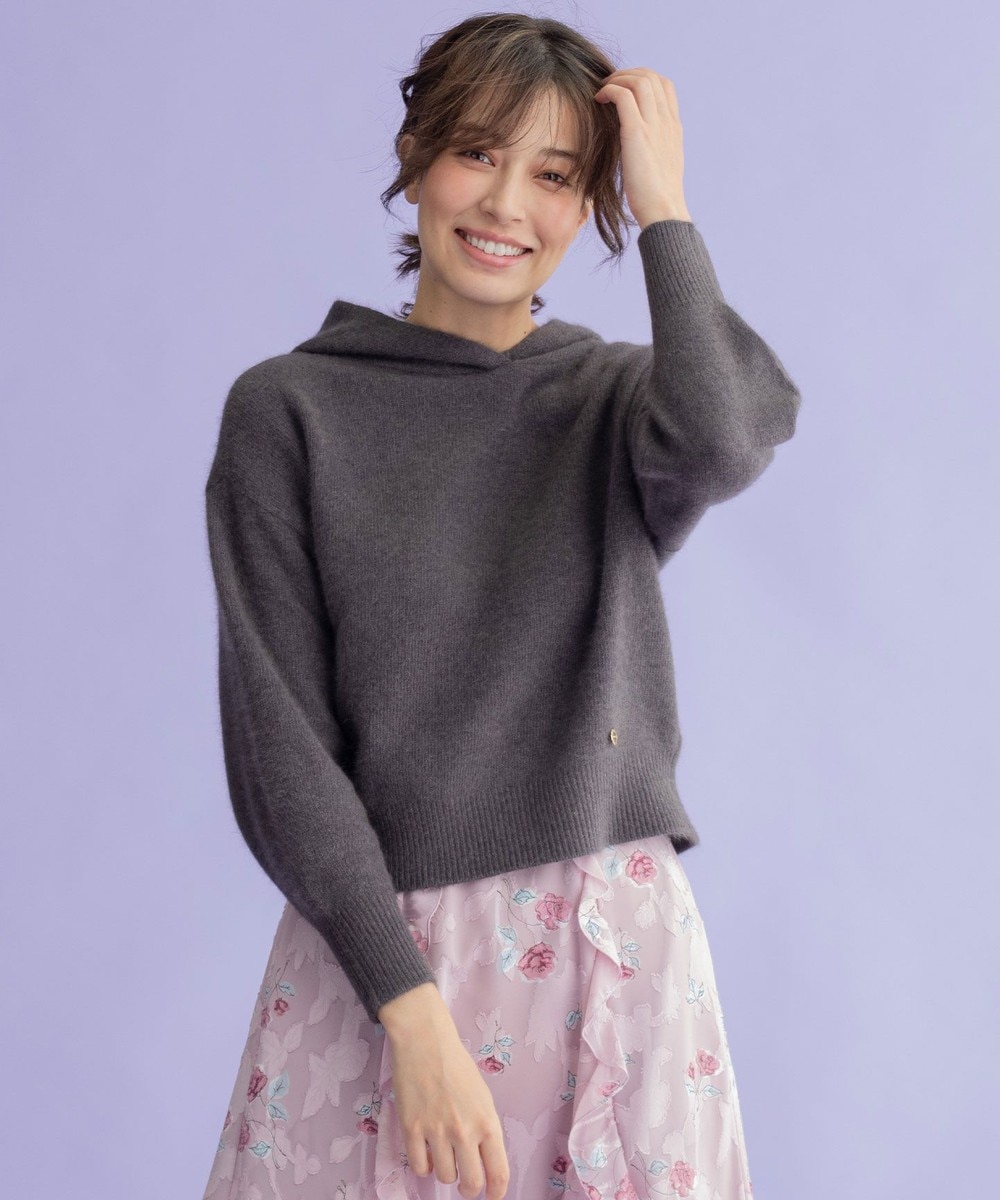 【オンワード】 TOCCA>トップス 【TOCCA LAVENDER】Racoon Knit Hoodie ニットフーディー グレー F レディース 【送料無料】