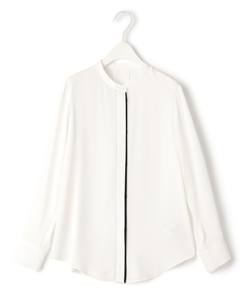 【オンワード】 ICB>トップス 【接触冷感・UVケア・速乾・洗える】BackSatinAmunzen バンドカラーブラウス オフホワイト XS レディース 【オンワード】 ICB>トップス 【接触冷感・UVケア・速乾・洗える】BackSatinAmunzen バンドカラーブラウス オフホワイト XS レディース