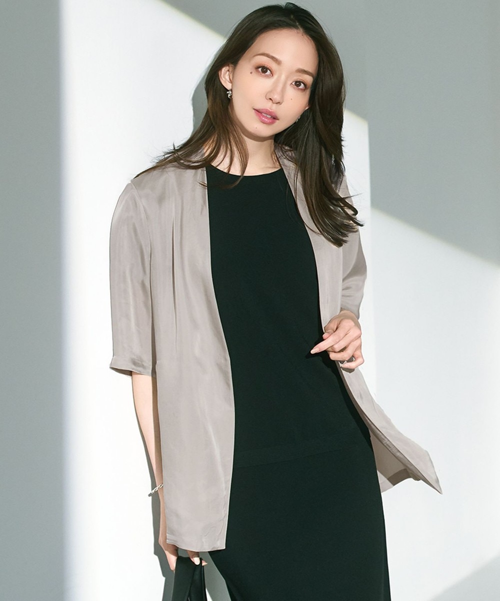 【オンワード】 23区>ジャケット/アウター 【接触冷感性/洗える】フィブリルツイル ハーフスリーブ ジャケット ベージュ 38 レディース 【オンワード】 23区>ジャケット/アウター 【接触冷感性/洗える】フィブリルツイル ハーフスリーブ ジャケット ベージュ 38 レディース