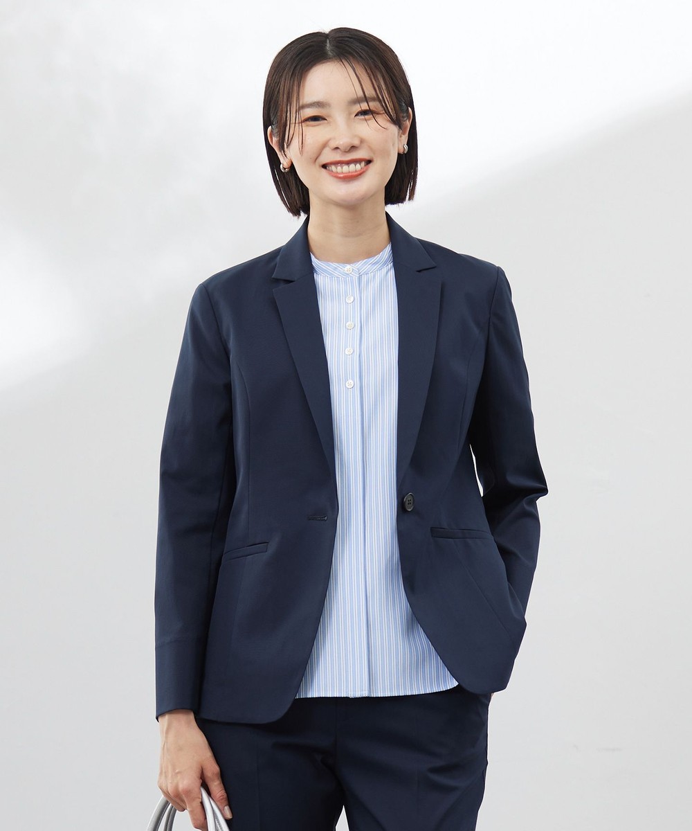 【オンワード】 J.PRESS LADIES>ジャケット/アウター 【セットアップ対応・洗える・撥水】コットンFITTY テーラード ジャケット ネイビー 11 レディース 【オンワード】 J.PRESS LADIES>ジャケット/アウター 【セットアップ対応・洗える・撥水】コットンFITTY テーラード ジャケット ネイビー 11 レディース