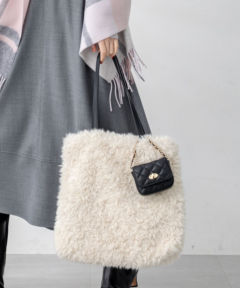 【オンワード】 23区>バッグ フェイクファー トートバッグ アイボリー F レディース 【オンワード】 23区>バッグ フェイクファー トートバッグ アイボリー F レディース