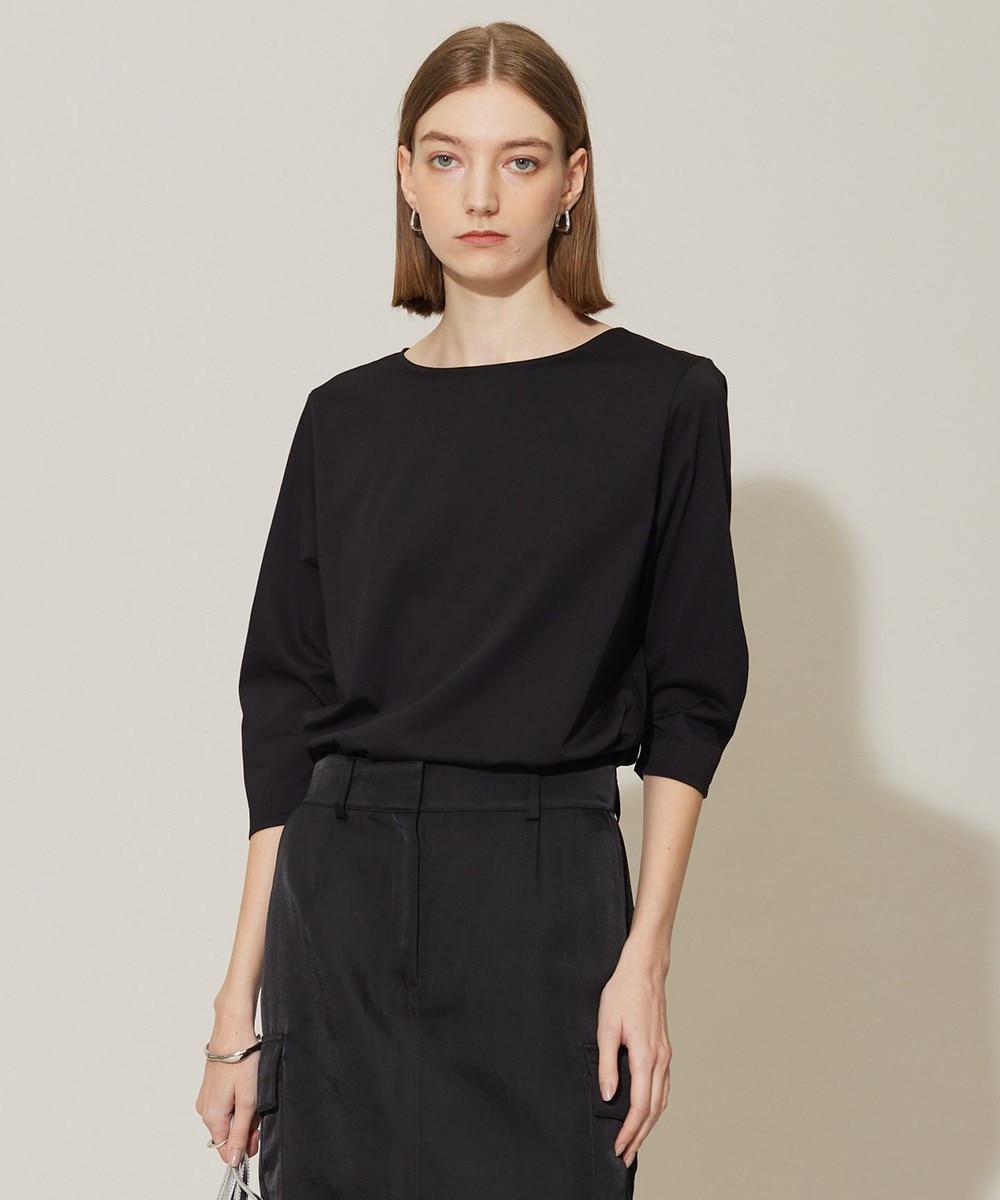 【オンワード】 ICB>トップス 【接触冷感・UVケア・洗える】 コンフォートプレーティング デザインカットソー ブラック S レディース 【オンワード】 ICB>トップス 【接触冷感・UVケア・洗える】 コンフォートプレーティング デザインカットソー ブラック S レディース