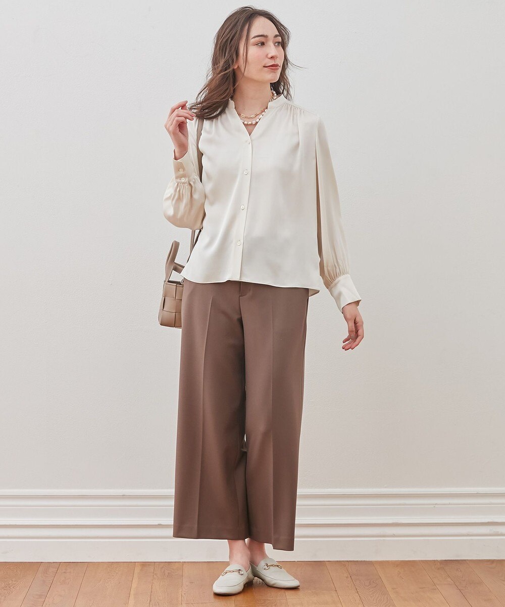 【オンワード】 自由区>パンツ 【吸湿発熱・Sサイズ有】ソフトウォーム ワイドパンツ ベージュ 40 レディース 【送料無料】