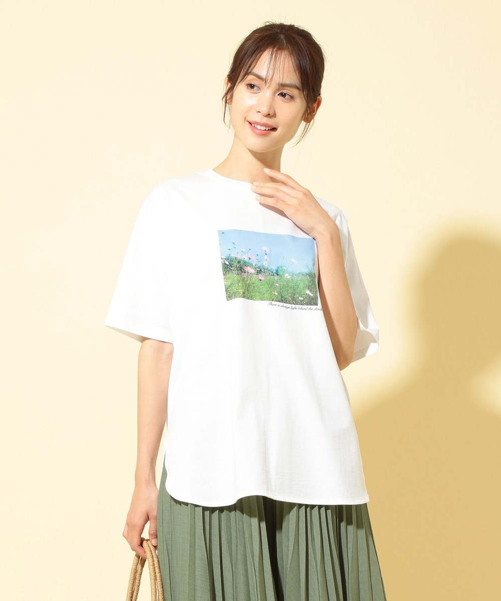 【オンワード】 any FAM>トップス オーガビッツプリントＴシャツ アイボリー F レディース 【送料無料】