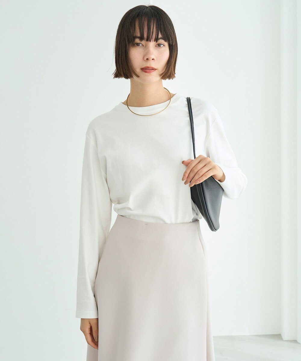 【オンワード】 UNFILO>トップス コットンスムース レイヤードインナー オフ(無地) L レディース