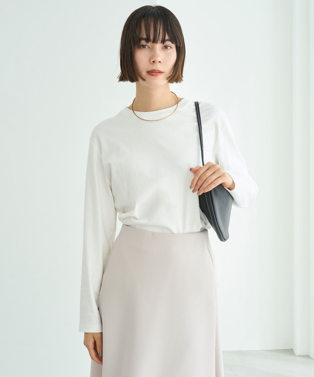 【オンワード】 UNFILO>トップス コットンスムース レイヤードインナー オフ(無地) L レディース 【オンワード】 UNFILO>トップス コットンスムース レイヤードインナー オフ(無地) L レディース