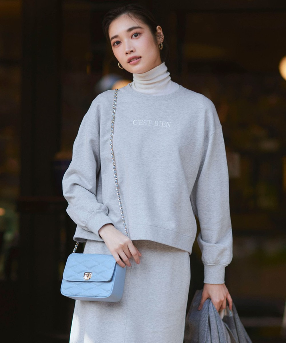 【オンワード】 23区>トップス 【一部店舗限定/洗える】クリアコットンテリー セットアップ ロゴ スウェット ライトグレー 38 レディース 【オンワード】 23区>トップス 【一部店舗限定/洗える】クリアコットンテリー セットアップ ロゴ スウェット ライトグレー 38 レディース