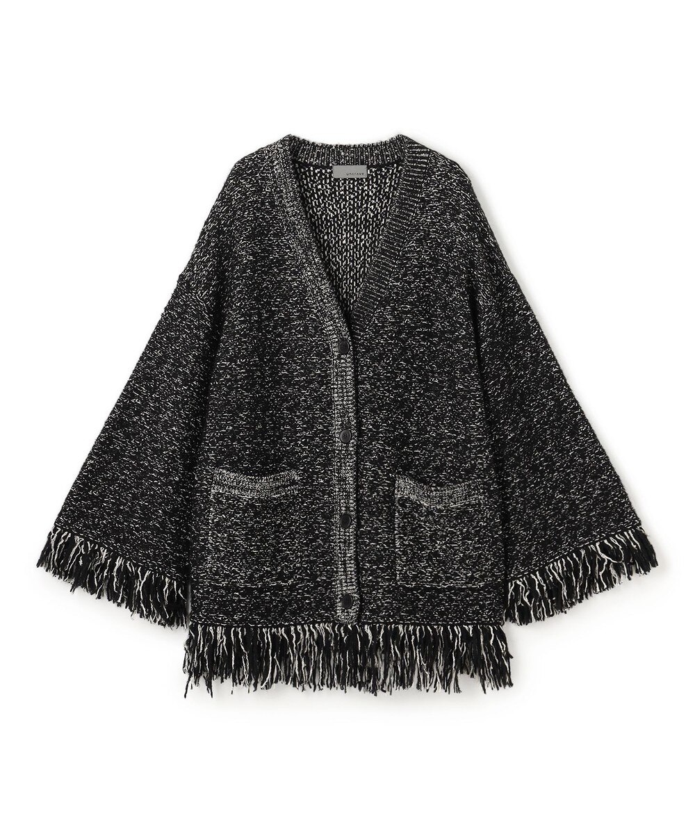 【オンワード】 uncrave>トップス ツィードニット ジャケット ブラック×オフ F レディース