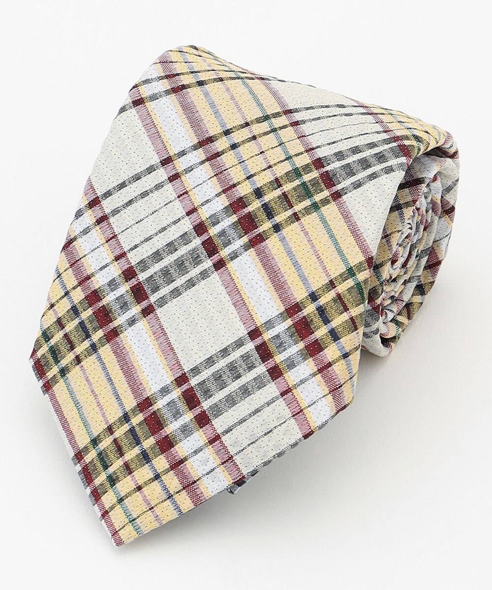 【オンワード】 J.PRESS MEN>スーツ/ネクタイ シルクシアサッカー マドラスチェック ネクタイ イエロー F メンズ 【オンワード】 J.PRESS MEN>スーツ/ネクタイ シルクシアサッカー マドラスチェック ネクタイ イエロー F メンズ