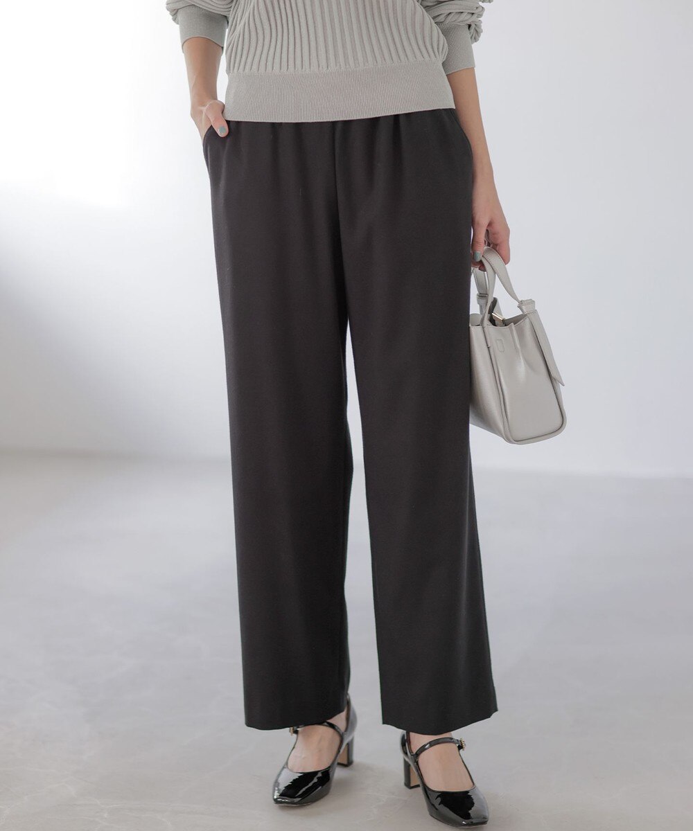 【オンワード】 組曲>パンツ 【先行予約 / 加藤ローサさん着用】ツイル起毛ストレート パンツ ブラック 1 レディース