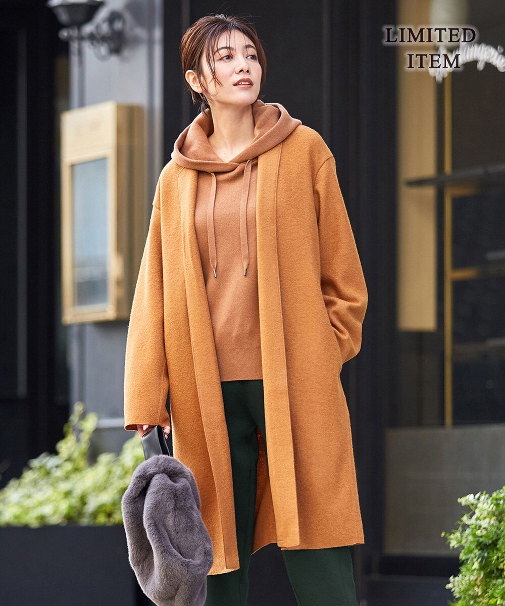 【オンワード】 ICB L>ジャケット/アウター 【WEB限定】 ブークレ ライトチェスターコート ブラック 40 レディース 【送料無料】