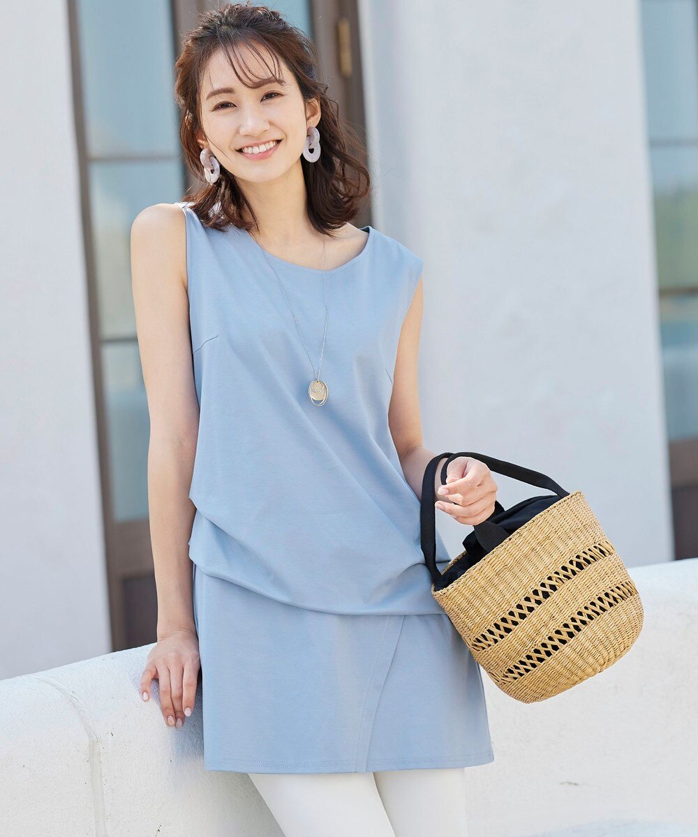 【洗える】サラリとした着心地のアシンメトリータックチュニック