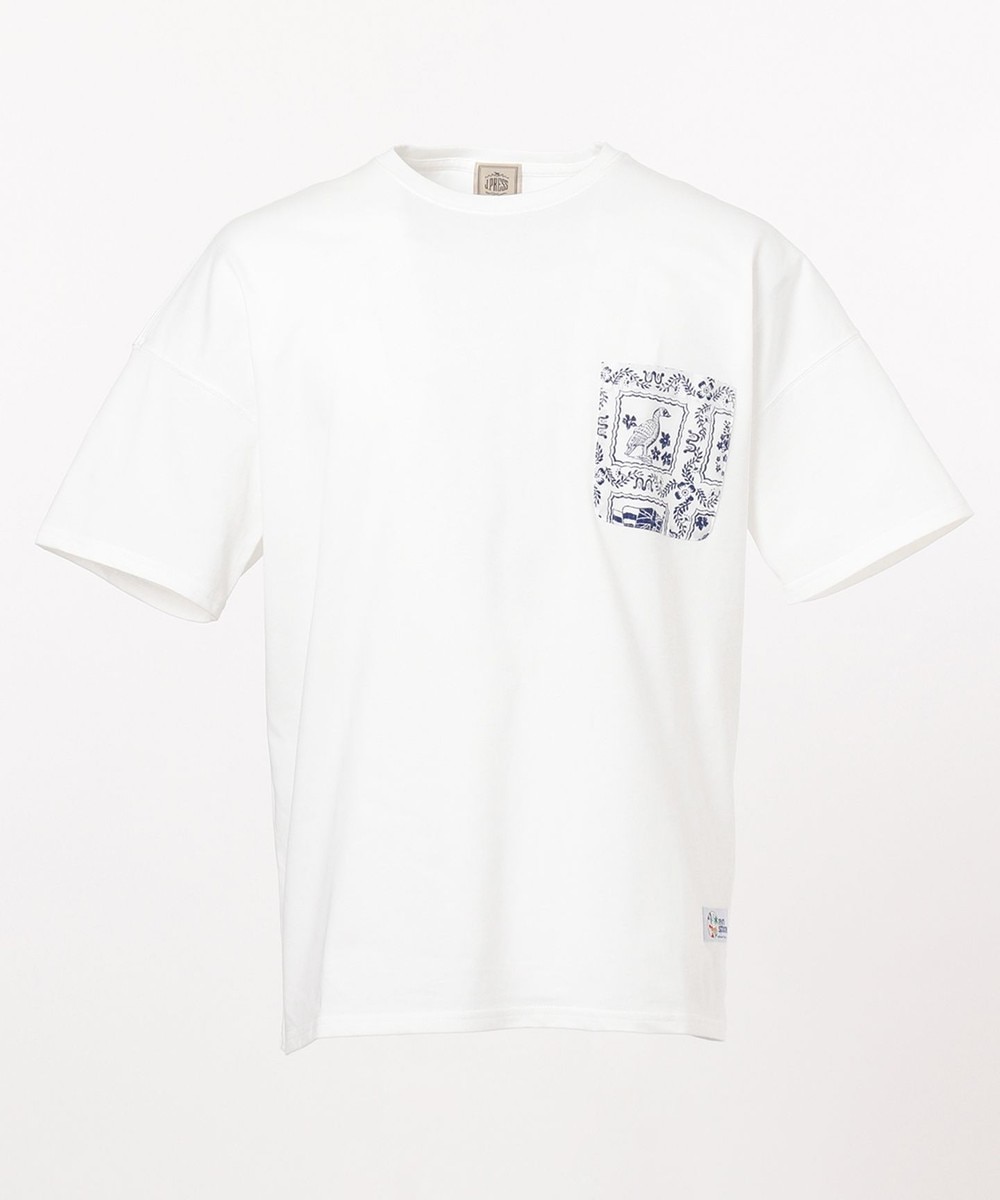 【オンワード】 J.PRESS MEN>トップス 【Reyn Spooner】ラハイナセイラーリバースプリントポケット Ｔシャツ ホワイト M メンズ 【送料無料】