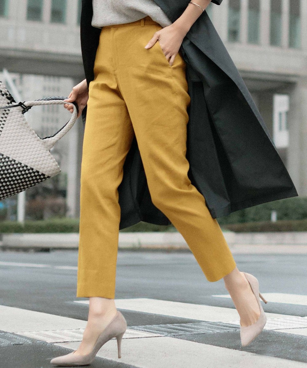 【オンワード】 23区>パンツ 【洗える】リネンレーヨンストレッチ テーパードパンツ イエロー 36 レディース 【オンワード】 23区>パンツ 【洗える】リネンレーヨンストレッチ テーパードパンツ イエロー 36 レディース